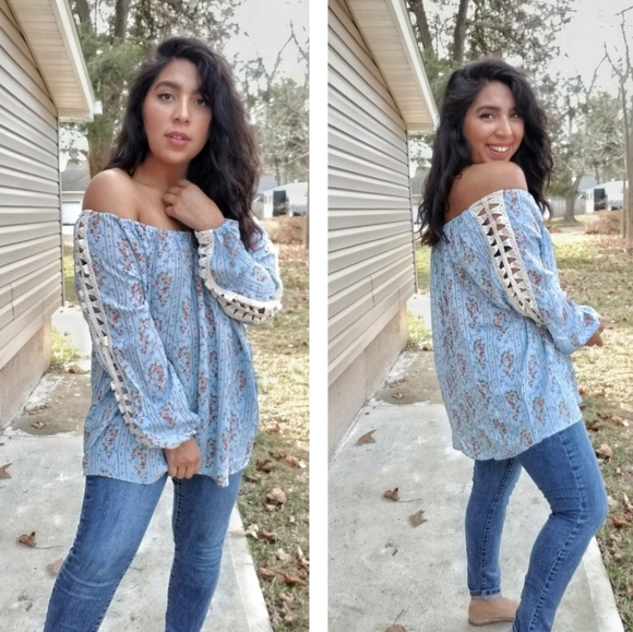 LOVE STORY OFF SHOULDER TUNIC TOP - Picture 4 of 15